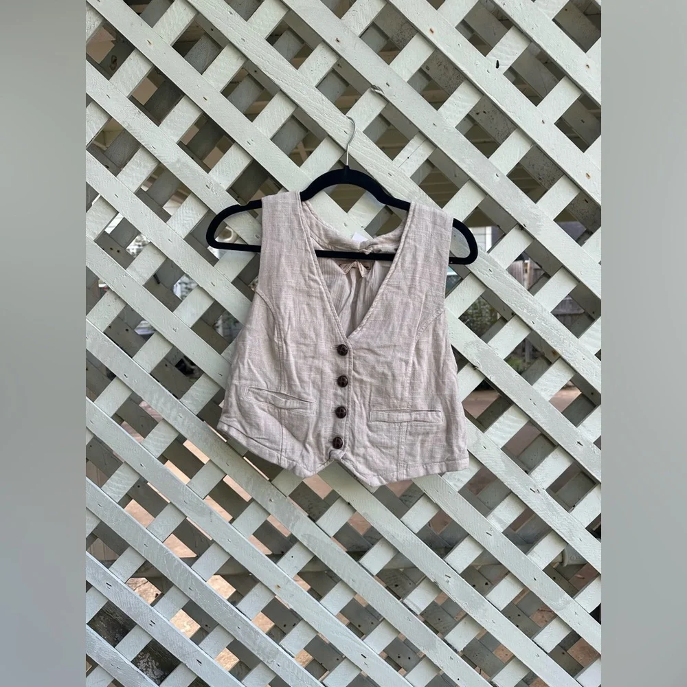 ⭐️Free people Charley Linen Vest - Picture 6 of 7